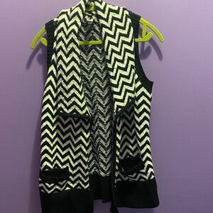 Chico's Monochrome Chevron Knit Vest